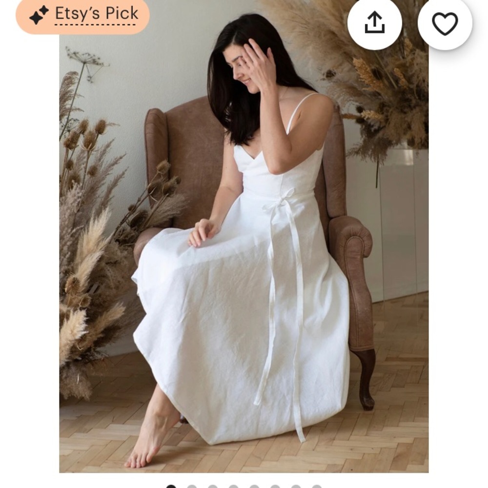 Handmade Linen Wrap Dress